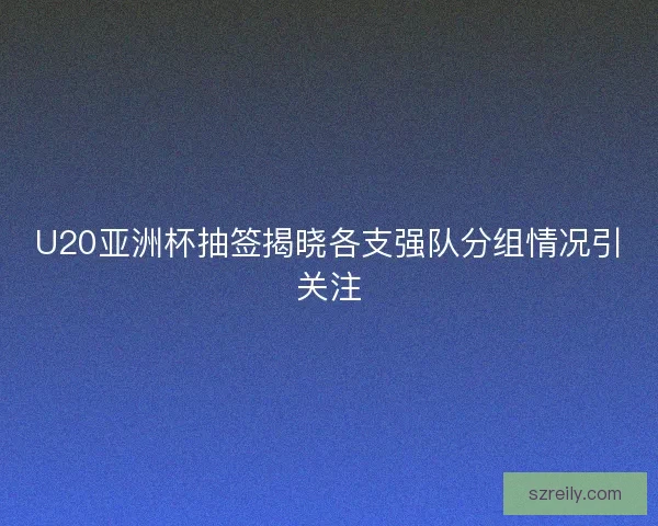 U20亚洲杯抽签揭晓各支强队分组情况引关注