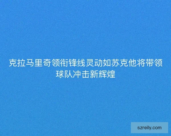 克拉马里奇领衔锋线灵动如苏克他将带领球队冲击新辉煌